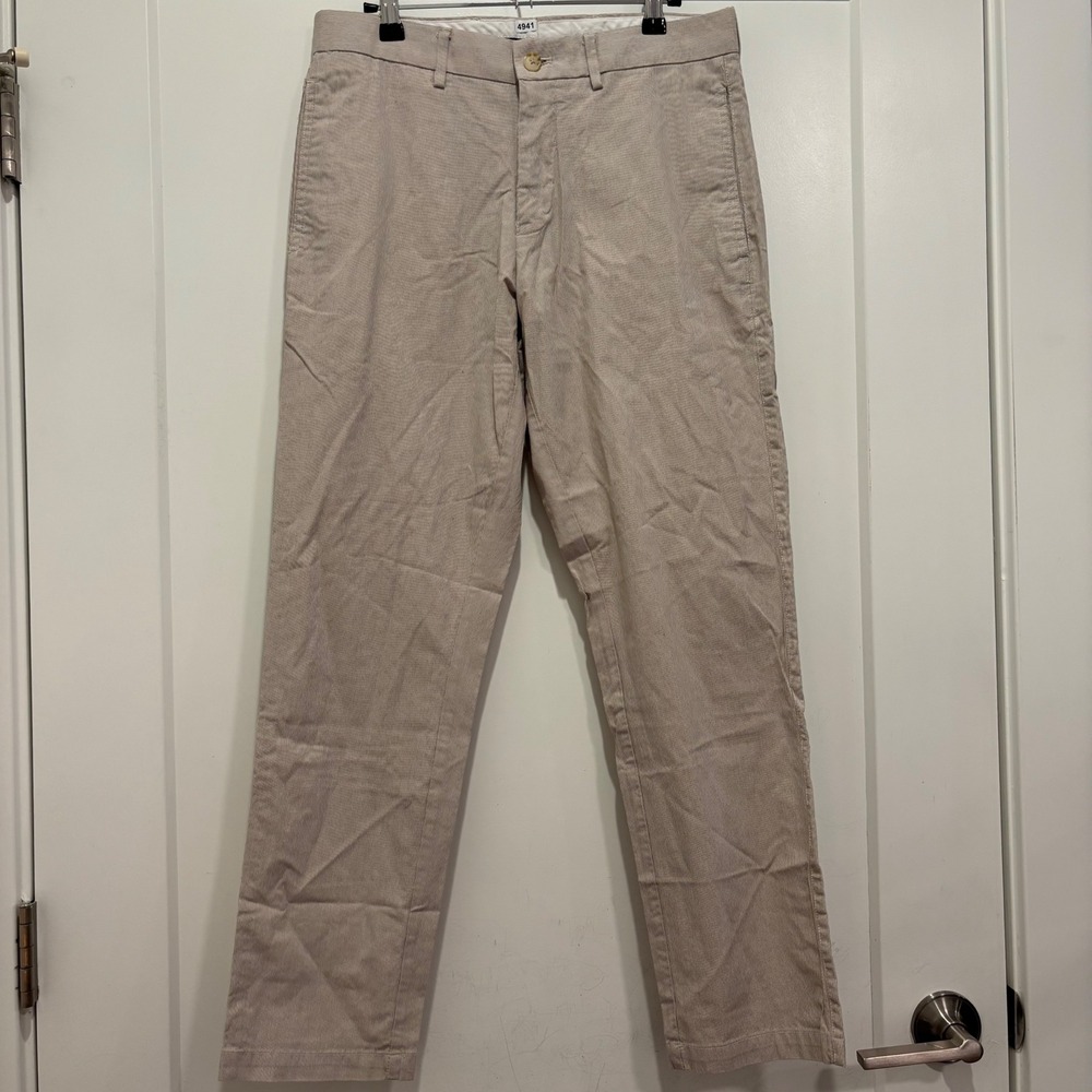 Tailorbyrd Collection Men Tan Micro Stripe Chino Pants 30x30 Flat Front